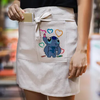 Lilo & Stitch painting, Ποδιά Μέσης με διπλή τσέπη Barista/Bartender, Beige
