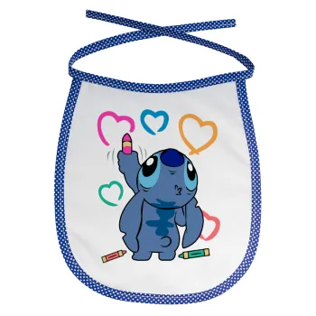 Lilo & Stitch painting, Σαλιάρα μωρού αλέκιαστη με κορδόνι Μπλε