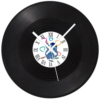 Lilo & Stitch painting, Ρολόι τοίχου Βινύλιο (30cm)