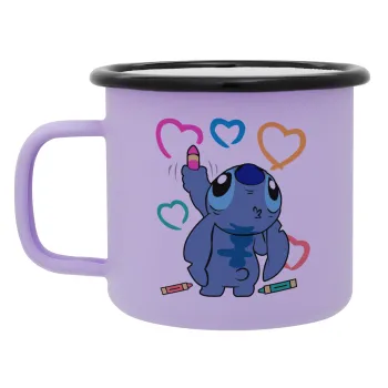 Lilo & Stitch painting, Κούπα Μεταλλική εμαγιέ ΜΑΤ Light Pastel Purple 360ml