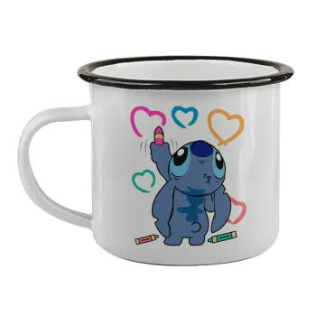 Lilo & Stitch painting, Κούπα εμαγιέ με μαύρο χείλος 360ml