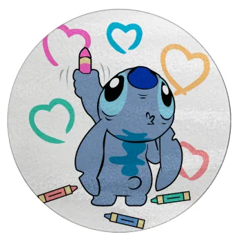Lilo & Stitch painting, Επιφάνεια κοπής γυάλινη στρογγυλή (30cm)