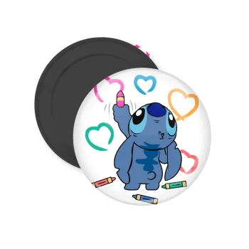 Lilo & Stitch painting, Μαγνητάκι ψυγείου στρογγυλό διάστασης 5cm