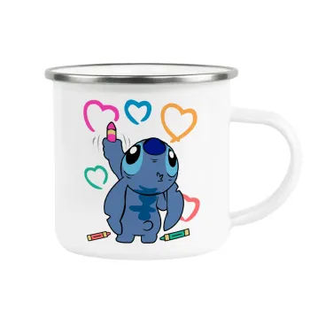 Lilo & Stitch painting, Κούπα Μεταλλική εμαγιέ λευκη 360ml