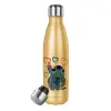 Μεταλλικό παγούρι θερμός Glitter χρυσό (Stainless steel), διπλού τοιχώματος, 500ml