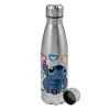 Metallic water bottle, stainless steel, 750ml