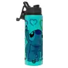 Metallic water bottle with safety lid, 850ml aluminum