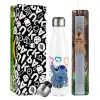 Easter candle, metallic white thermos bottle (500ml) & aromatic flat candle (30cm) (GRAY)