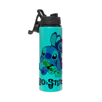 Lilo & Stitch, Metallic water bottle with safety lid, 850ml aluminum
