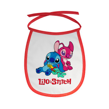 Lilo & Stitch, Σαλιάρα μωρού αλέκιαστη με κορδόνι Κόκκινη