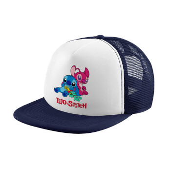 Lilo & Stitch, Καπέλο παιδικό Soft Trucker με Δίχτυ ΜΠΛΕ ΣΚΟΥΡΟ/ΛΕΥΚΟ (POLYESTER, ΠΑΙΔΙΚΟ, ONE SIZE)
