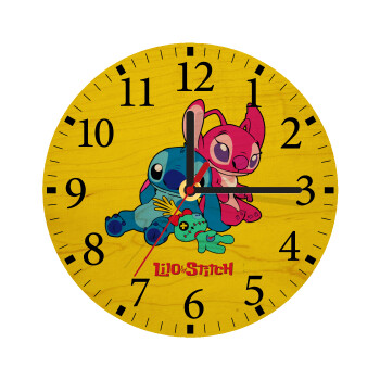 Lilo & Stitch, Ρολόι τοίχου ξύλινο plywood (20cm)