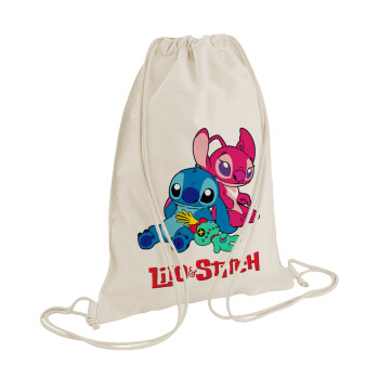 Lilo & Stitch, Backpack bag GYMBAG natural (28x40cm)