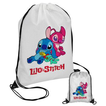 Lilo & Stitch, Τσάντα πουγκί με μαύρα κορδόνια (1 τεμάχιο)