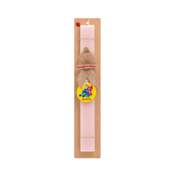 Lilo & Stitch, Easter Set, wooden keychain & scented flat Easter candle (30cm) (PINK)