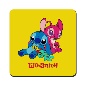 Lilo & Stitch, Τετράγωνο μαγνητάκι ξύλινο 9x9cm