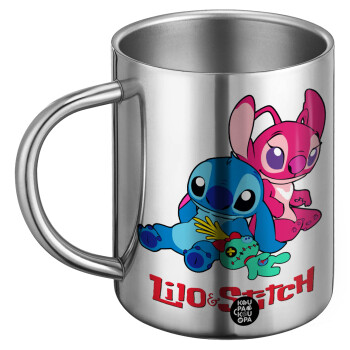 Lilo & Stitch, Ανοξείδωτη Μεταλλική Κούπα 450ml - Διπλού Τοιχώματος