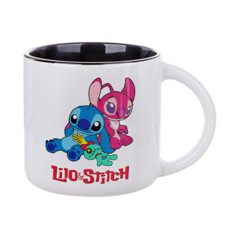 Lilo & Stitch, Κούπα κεραμική 400ml Λευκή/Μαύρη