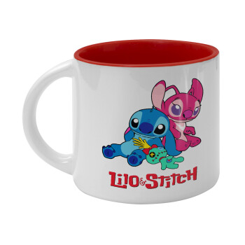 Lilo & Stitch, Κούπα κεραμική 400ml Λευκή/Κόκκινη