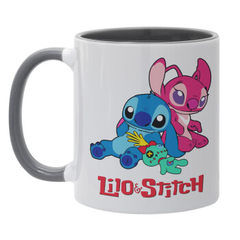 Lilo & Stitch, Κούπα χρωματιστή γκρι, κεραμική, 330ml