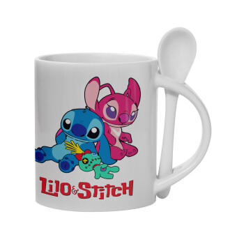 Lilo & Stitch, Κούπα, κεραμική με κουταλάκι, 330ml (1 τεμάχιο)