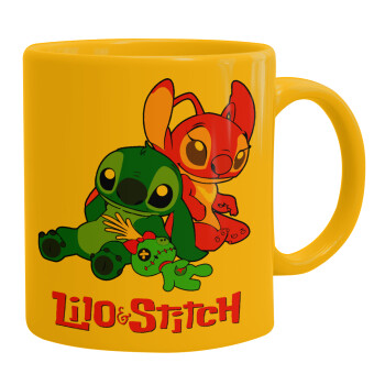 Lilo & Stitch, Κούπα, κεραμική κίτρινη, 330ml (1 τεμάχιο)
