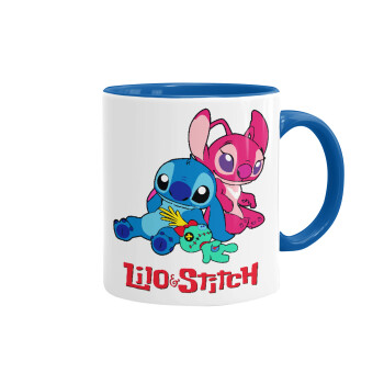 Lilo & Stitch, Κούπα χρωματιστή μπλε, κεραμική, 330ml