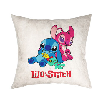 Lilo & Stitch, Μαξιλάρι καναπέ Δερματίνη Γκρι 40x40cm με γέμισμα