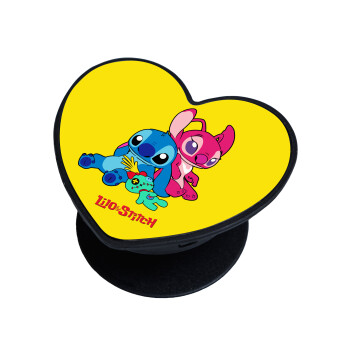 Lilo & Stitch, Phone Holders Stand  καρδιά Μαύρο Βάση Στήριξης Κινητού στο Χέρι