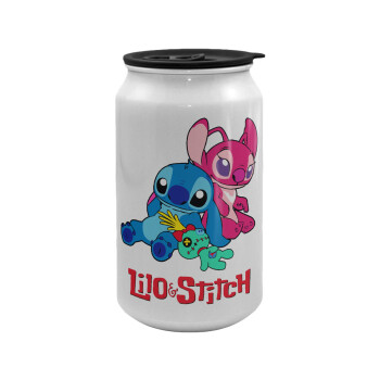 Lilo & Stitch, Κούπα ταξιδιού μεταλλική με καπάκι (tin-can) 500ml