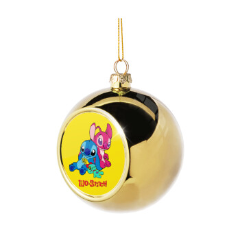 Lilo & Stitch, Golden Christmas tree ball ornament 8cm