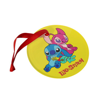 Lilo & Stitch, Christmas ornament glass 9cm