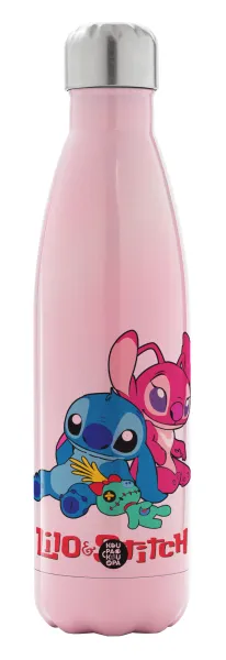 Lilo & Stitch — Μεταλλικό παγούρι θερμός Ροζ Ιριδίζον (Stainless steel), διπλού τοιχώματος, 500ml