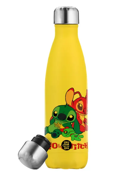Lilo & Stitch — Yellow Stainless Steel Metallic Thermos, double-walled, 500ml