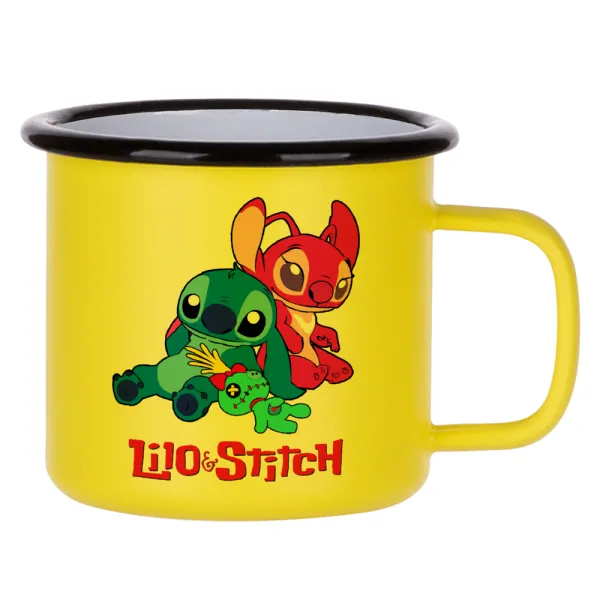 Lilo & Stitch — Κούπα Μεταλλική εμαγιέ ΜΑΤ Κίτρινη 360ml