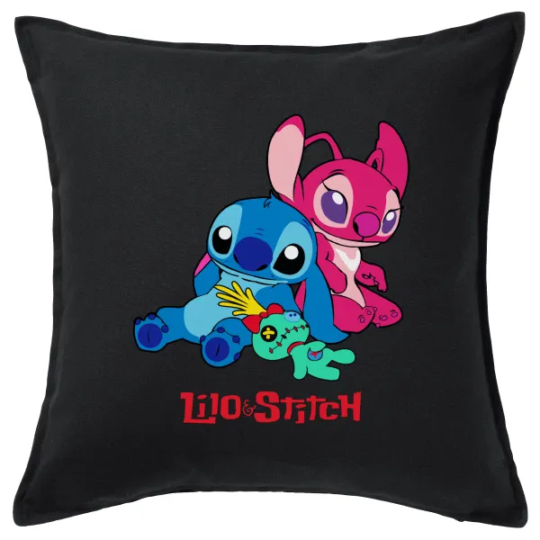 Lilo & Stitch — Μαξιλάρι καναπέ Μαύρο 100% βαμβάκι, περιέχεται το γέμισμα (50x50cm)