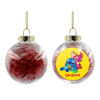 Lilo & Stitch, Transparent Christmas tree ball ornament with red filling 8cm
