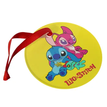 Lilo & Stitch, Christmas ornament glass 9cm