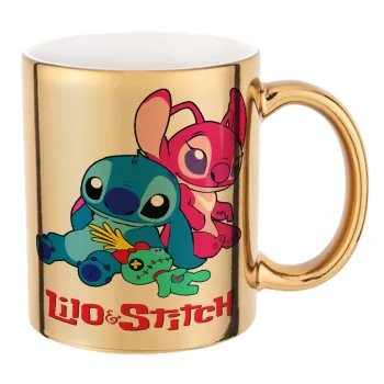 Lilo & Stitch, Mug ceramic, gold mirror, 330ml
