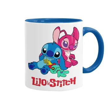 Lilo & Stitch, Mug colored blue, ceramic, 330ml