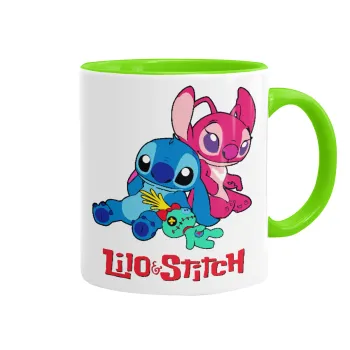 Lilo & Stitch, Mug colored light green, ceramic, 330ml
