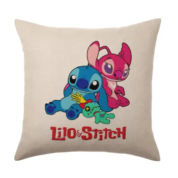 Lilo & Stitch, Μαξιλάρι καναπέ ΛΙΝΟ 40x40cm περιέχεται το  γέμισμα