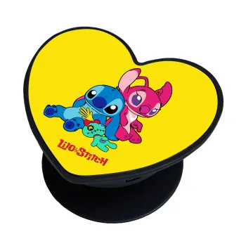 Lilo & Stitch, Phone Holders Stand  καρδιά Μαύρο Βάση Στήριξης Κινητού στο Χέρι