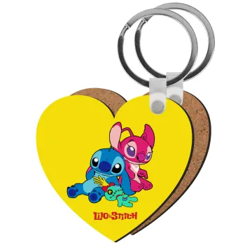 Lilo & Stitch, Μπρελόκ Ξύλινο καρδιά MDF
