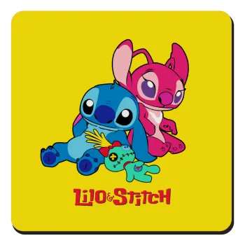 Lilo & Stitch, Τετράγωνο μαγνητάκι ξύλινο 9x9cm