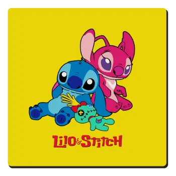 Lilo & Stitch, Τετράγωνο μαγνητάκι ξύλινο 6x6cm
