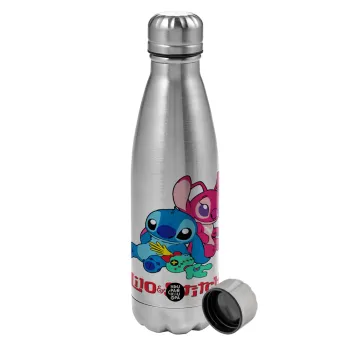 Lilo & Stitch, Metallic water bottle, stainless steel, 750ml