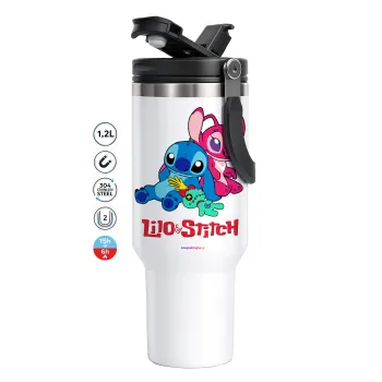 Lilo & Stitch, Mega Tumbler με καπάκι, διπλού τοιχώματος (θερμό) 1,2L