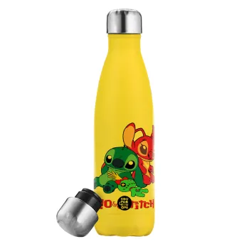 Lilo & Stitch, Yellow Stainless Steel Metallic Thermos, double-walled, 500ml