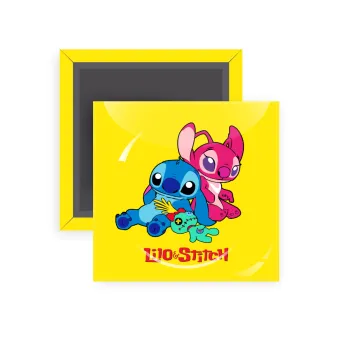 Lilo & Stitch, Μαγνητάκι ψυγείου τετράγωνο διάστασης 5x5cm